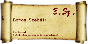 Boros Szebáld névjegykártya